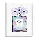Stupell Industries Purple Flower Perfume Glam Fashion, Design by Amanda Greenwood White Framed Wall Art, 11 x 14, Blue,aa-536_wfr_11x14