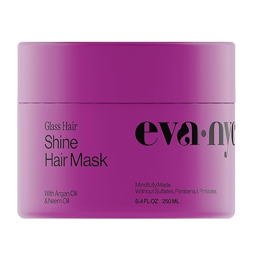 Eva NYC Anti-Frizz Hair Mask for Instant Shine - Argan Oil + Neem Oil - For High Gloss + Glassy Mirror-Like Shine - Nourishing Anti-Frizz Hair