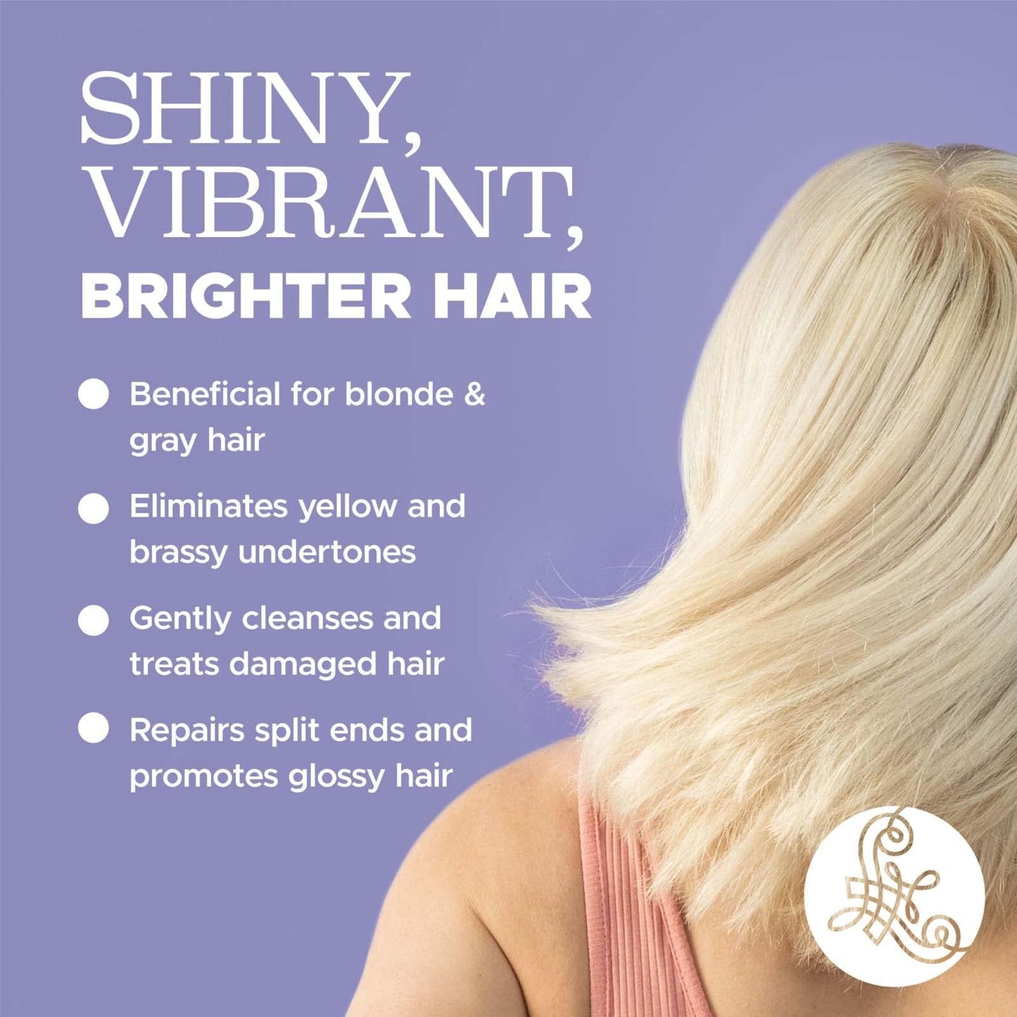 Luseta Purple Shampoo and Conditioner Set for Blonde, Gray - Color Treated Hair - Sulfate Free Paraben Free - Infused with Cocos Nucifera Oil