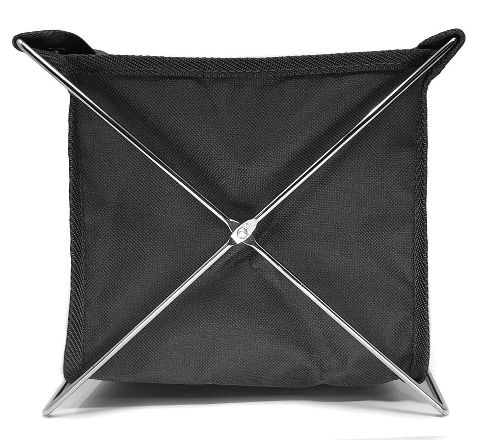 Mediz Foldable Shoe Cover Holder (Black) with Bonus: 1 Door Hanger with Designs on Front and Back - Please Use Shoe Covers