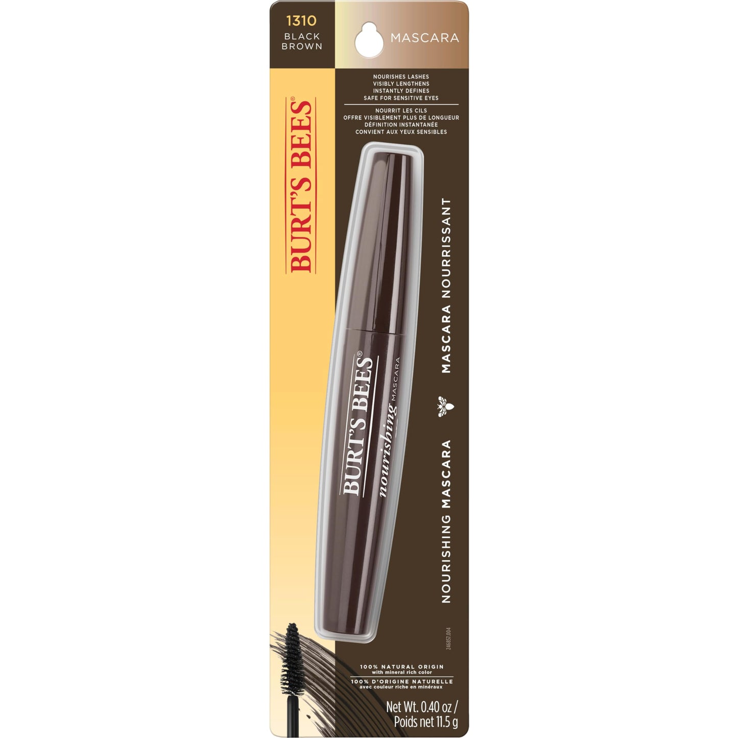 Burt's Bees 100% Natural Nourishing Mascara, Black Brown - 0.4 Ounce