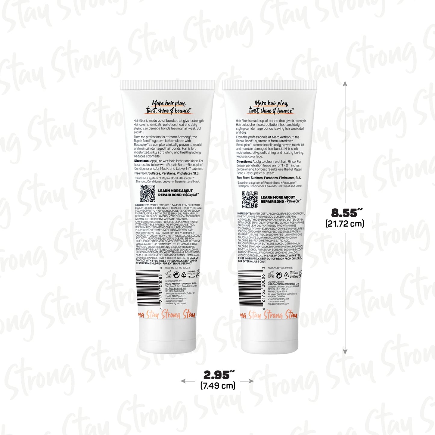Marc Anthony Repairing Shampoo & Conditioner Set - Rescuplex Bond Repair, Strengthens Hair, Eliminates Frizz & Flyaways, Revives Dry & Damaged Hair