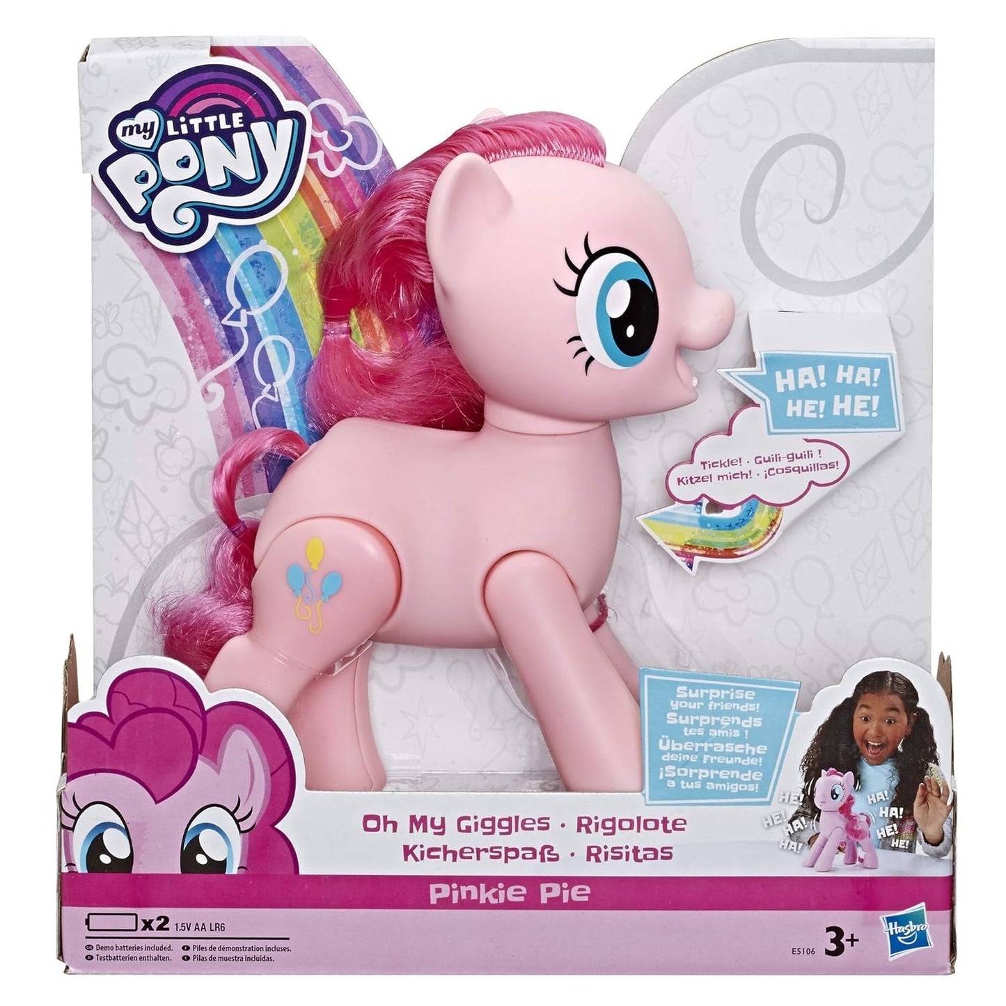 My Little Pony Toy Oh My Giggles Pinkie Pie - 8" Interactive Toy with Sounds & Movement, Kids Ages 3 Years Old & Up