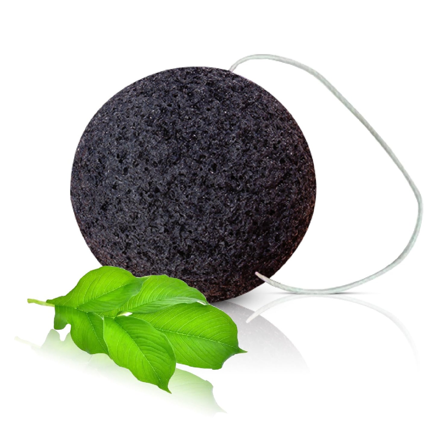 This Hippie Girl | Konjac Exfoliating Organic Facial Sponge | Plant Based Gentle Exfoliating Face Scrubbie | Acne Control Sponge | Charcoal Black
