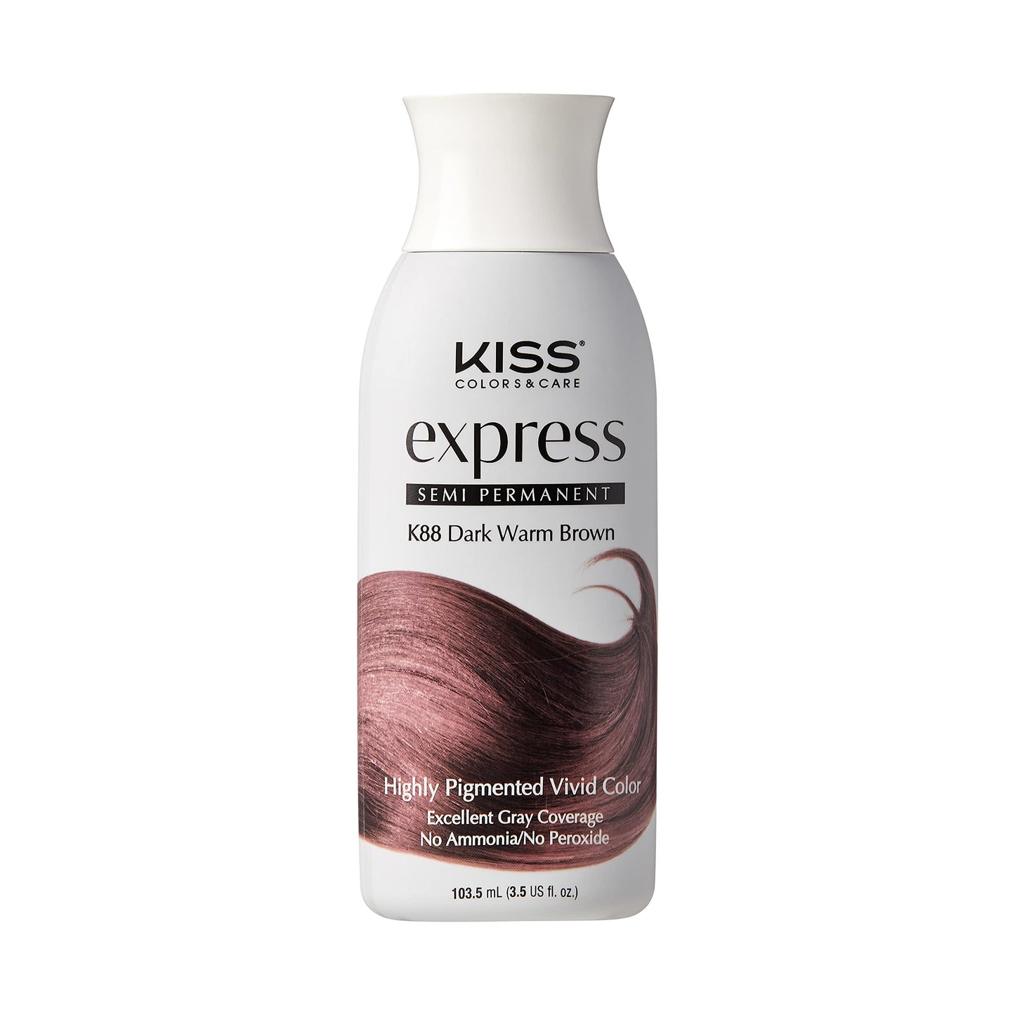 Kiss Express Semi-Permanent Hair Color - Vivid, Highly Pigmented Dye for Vibrant Hair, Gentle Formula, Gray Coverage, pH Balanced,23 Intermixable