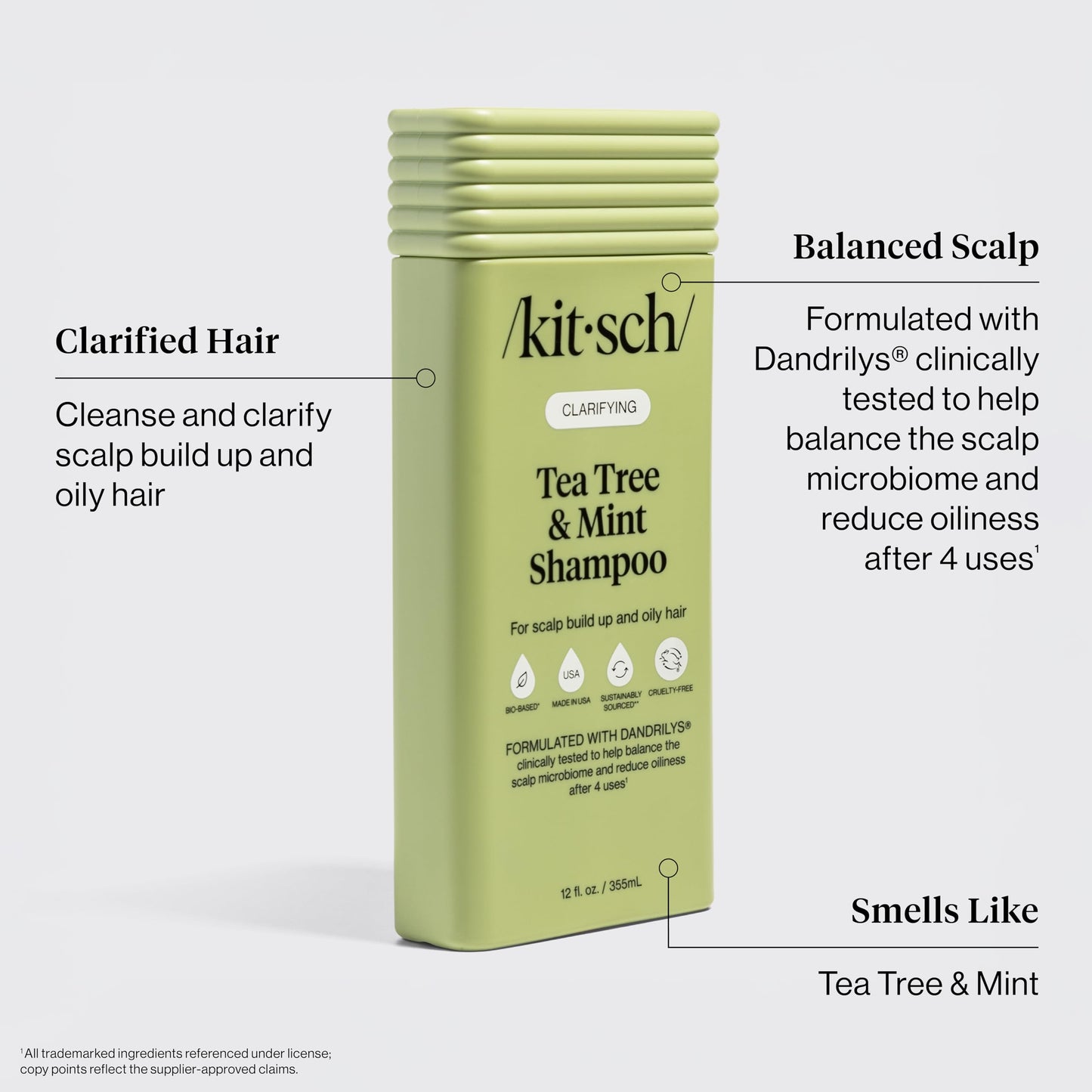 Kitsch Tea Tree & Mint Shampoo & Conditioner Set for Women & Men - Clarifying Hair Care for Oily Hair & Scalp Buildup - Lightweight Balance