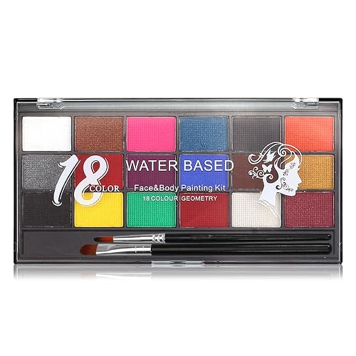18 Colors Bruise Wheel for Special Effects,Halloween Face Body Paint SFX Makeup,Light Green Witch Zombie Gamora Face Body Paint Oil Based Cosplay