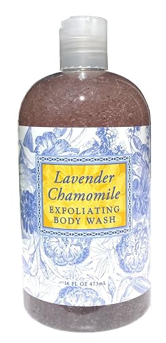 Greenwich Bay LAVENDER CHAMOMILE Exfoliating Body Wash for Men and Women-Gentle Body Scrub Parabens Free -Sulphates Free-Blended with Loofah, Apricot