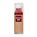 Revlon Age Defying 3X Makeup Foundation, Firming, Lifting and Anti-Aging Medium, Buildable Coverage with Natural Finish SPF 20, 045 Warm Beige, 1 fl
