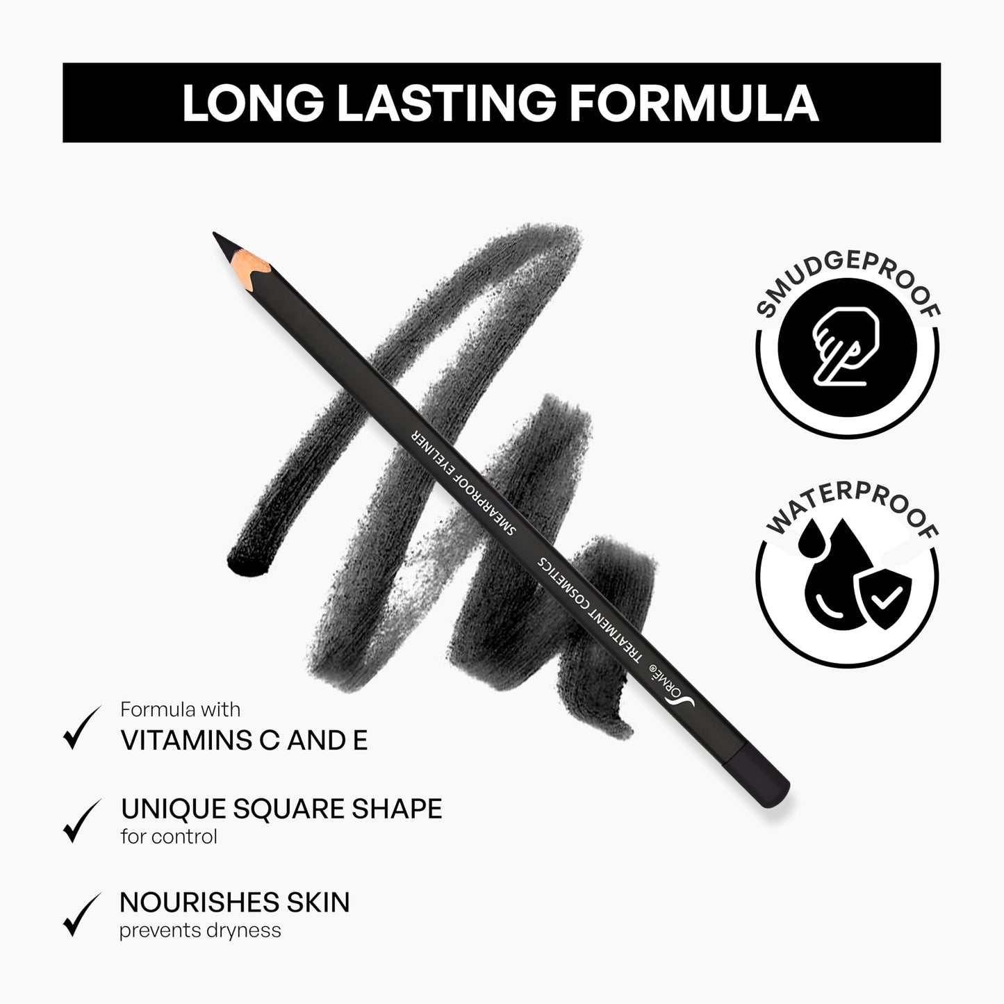 Sorme Treatment Cosmetics Smearproof Eyeliner 0.16oz | Long Lasting Black Waterproof Eyeliner Pencil | Smudge-Proof Waterline Eyeliner | Cruelty-Free…