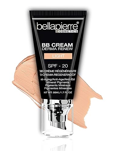 Bellapierre BB Cream SPF 20 - Mineral Sunscreen & Liquid Foundation, Lightweight Face Moisturizer with Buildable Coverage, Matte Finish, Non-Toxic