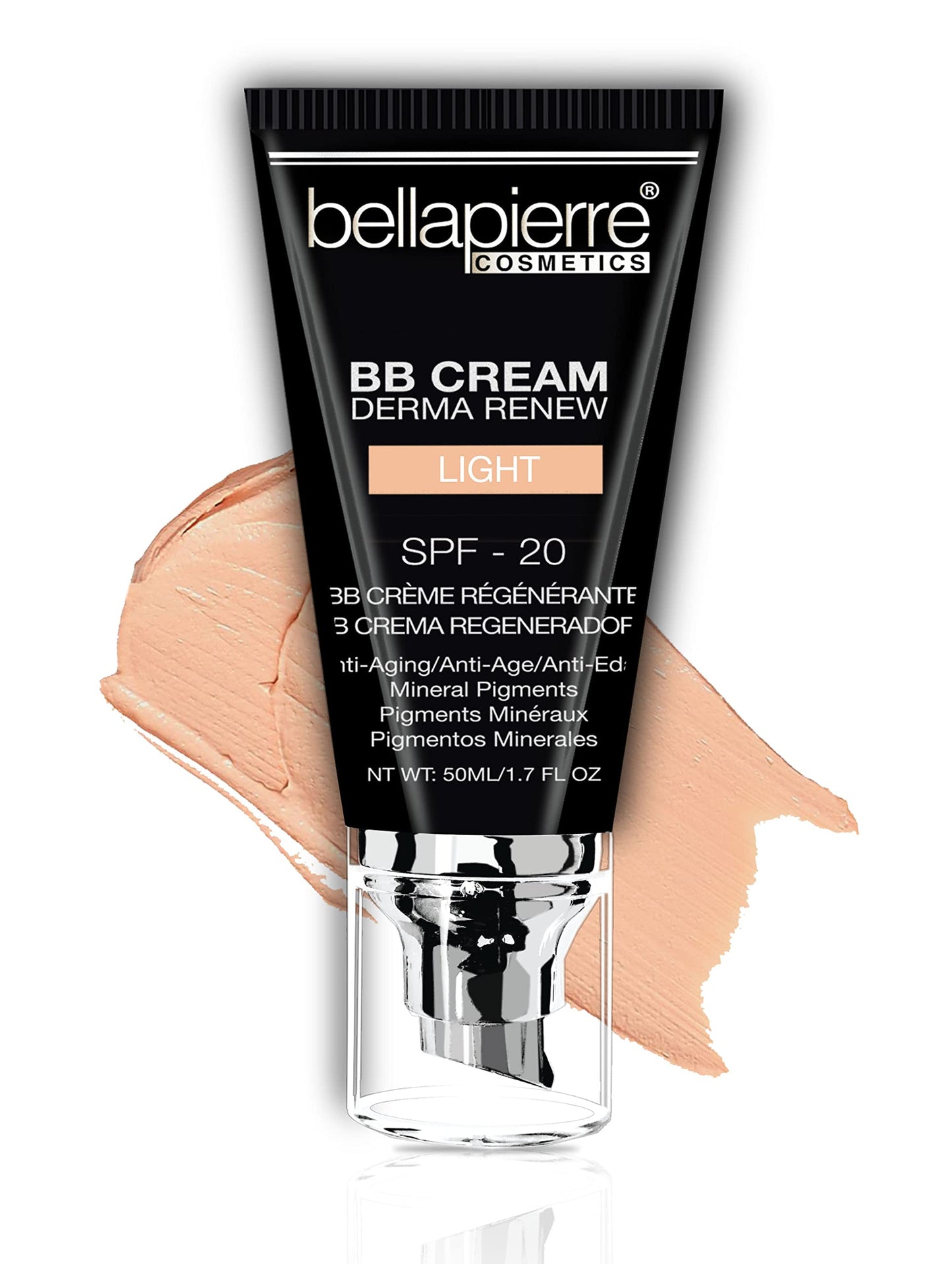 Bellapierre BB Cream SPF 20 - Mineral Sunscreen & Liquid Foundation, Lightweight Face Moisturizer with Buildable Coverage, Matte Finish, Non-Toxic