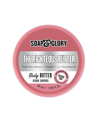 Soap & Glory The Righteous Moisturizing Body Butter - Hydrating Vegan Body Moisturizer for Dry Skin with Shea Butter, Vitamin E & Rosehip Seed Oil