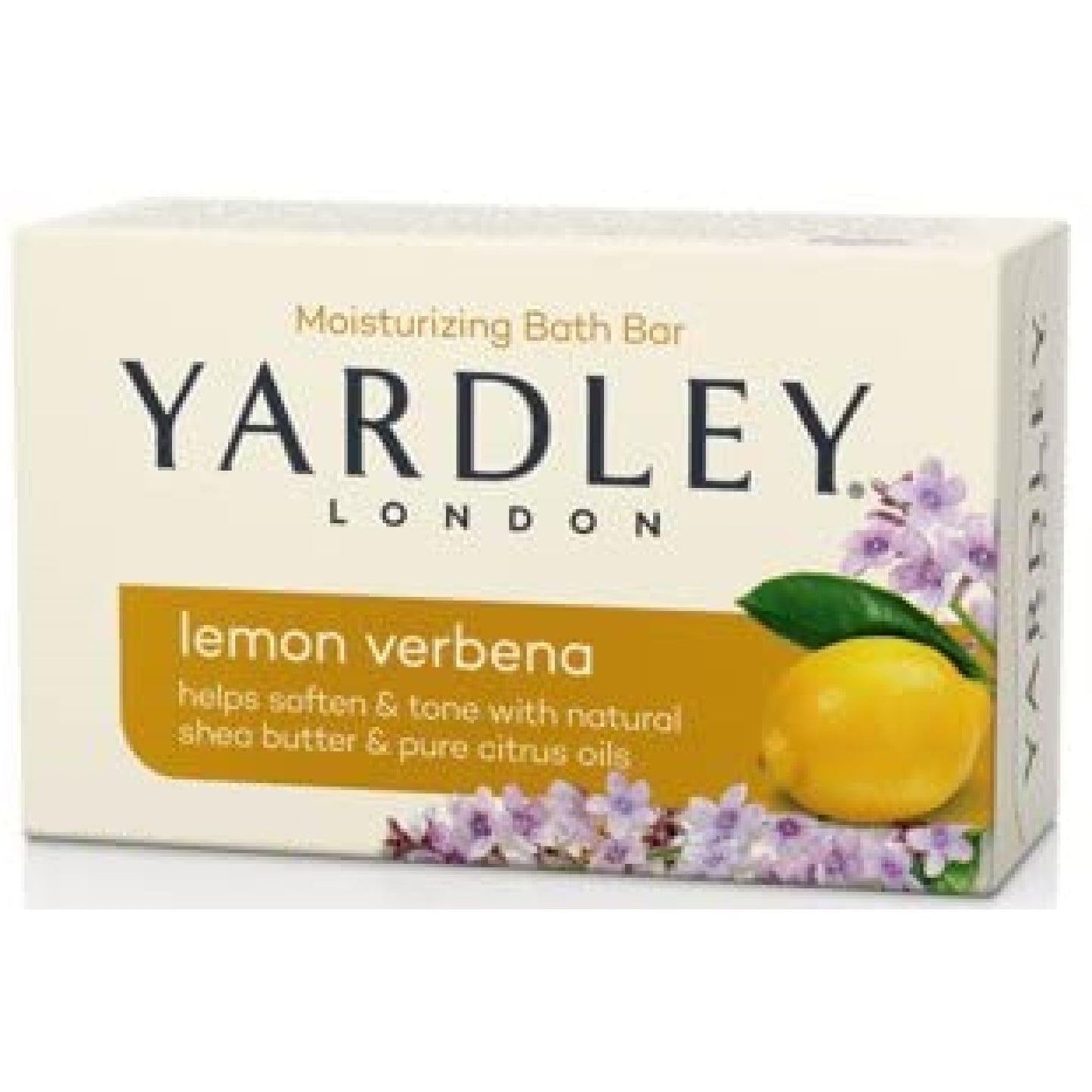 Yardley London Lemon Verbena With Shea Butter & Pure Citrus Oil Moisturizing Bar 4.25 ozr (Pack of 2)