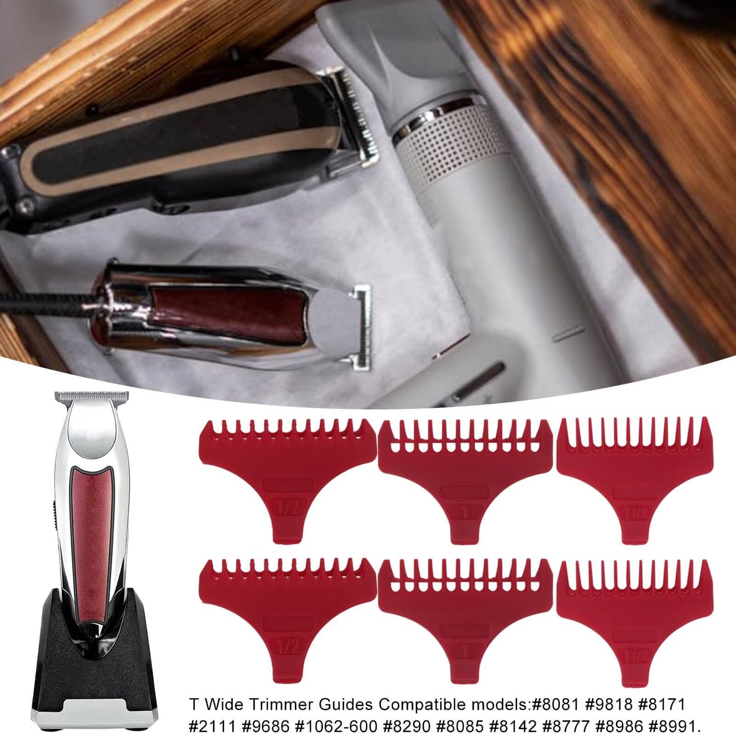 XSPANDER New 6PCs Trimmer Guides Fit for Wah l Professional 5 Star Detailer 2215, 8081, 9818, 8171, 2111, 9686, 1062-600, 8290, 8085, 8142, 8777 Beauty and Personal Care XSPANDER