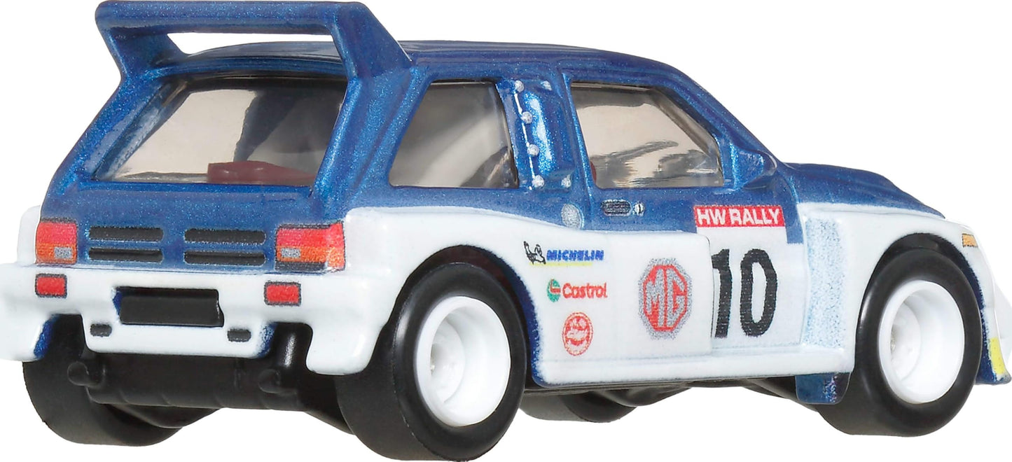 Hot Wheels Premium Car Culture Collectible Toy Car, 1:64 Scale Die-Cast '86 MG Metro 6R4, Hammer Drop Vehicle with Real Riders Tires