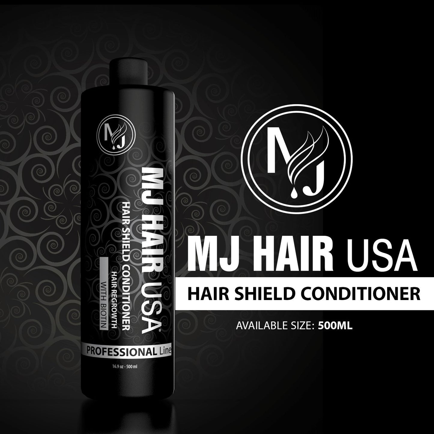 MJ HAIR USA Hair Regrowth Treatment Set (Shampoo, Conditioner, Tonic) - Unisex-Adults - Black - Unscented - Women - Female
