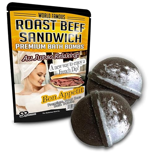 Roast Beef Sandwich Bath Bombs XL Root Beer Bath Bombs Luxury Bath Balls Funny Girlfriend Gags for Best Friends Bath and Body Gags for Men Funny Spa…