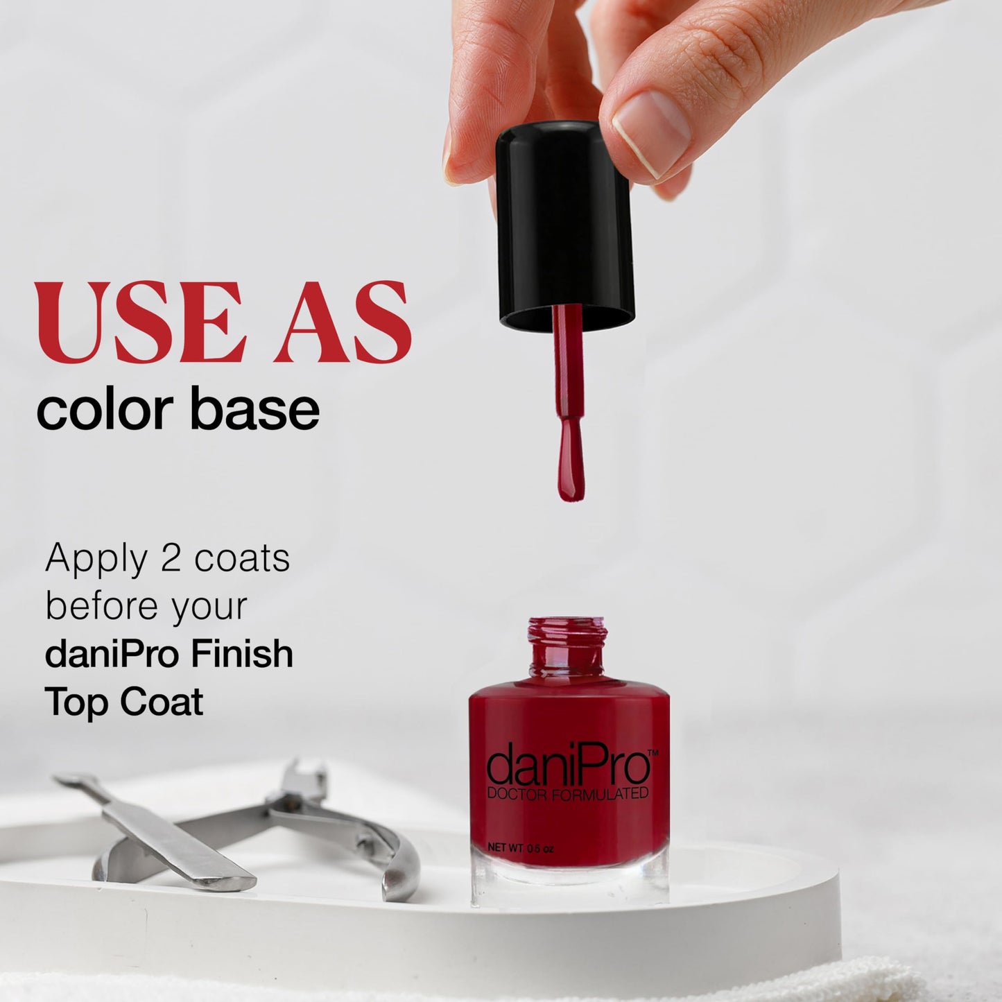 daniPro Doctor Formulated Nail Polish Always Be True - Deep Red Fingernail Polish & Toenail Polish, 0.5 oz with Undecylenic Acid, Biotin & Vitamins