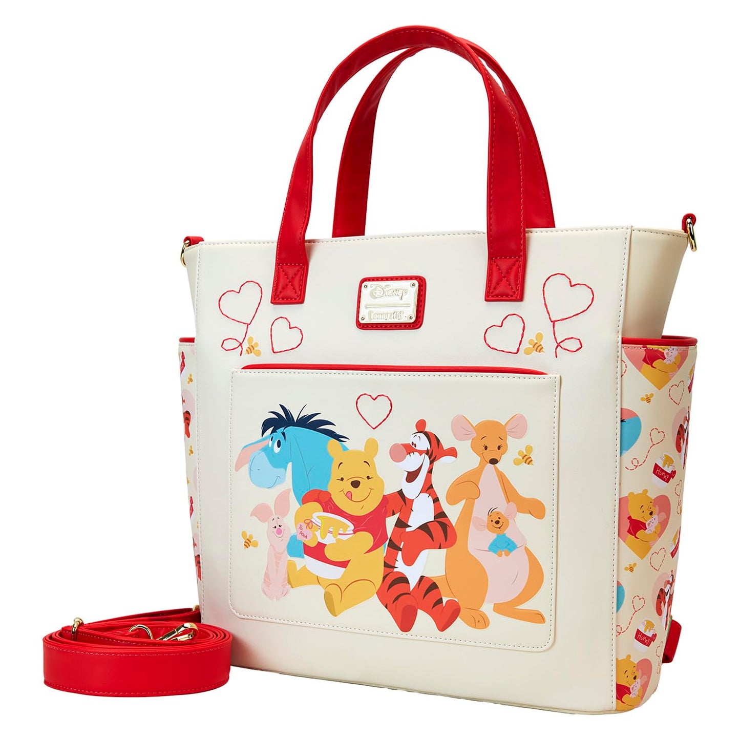 Loungefly Disney Winnie The Pooh Love Convertible Backpack and Tote Bag