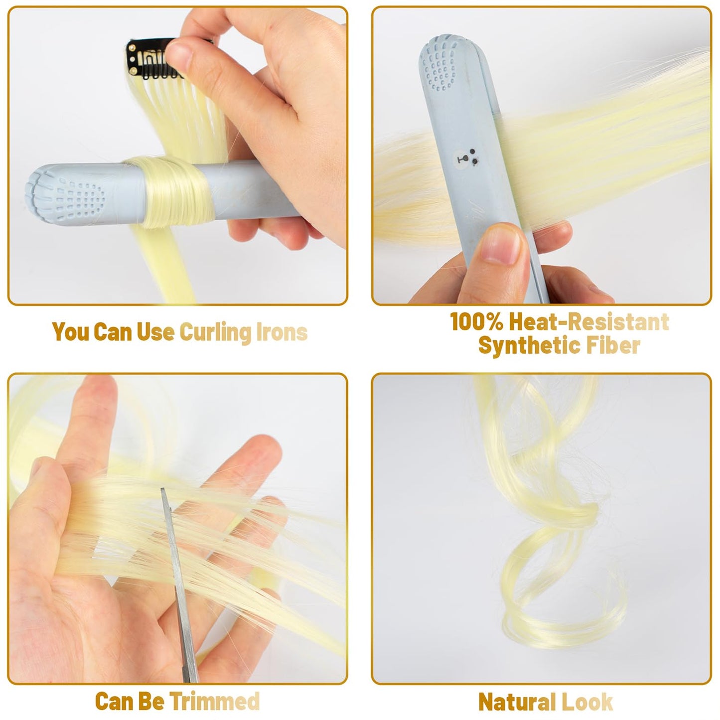 TOFAFA Blonde Hair Extensions Clip in Synthetic Colored Hairpiece 10 PCS Beauty and Personal Care TOFAFA