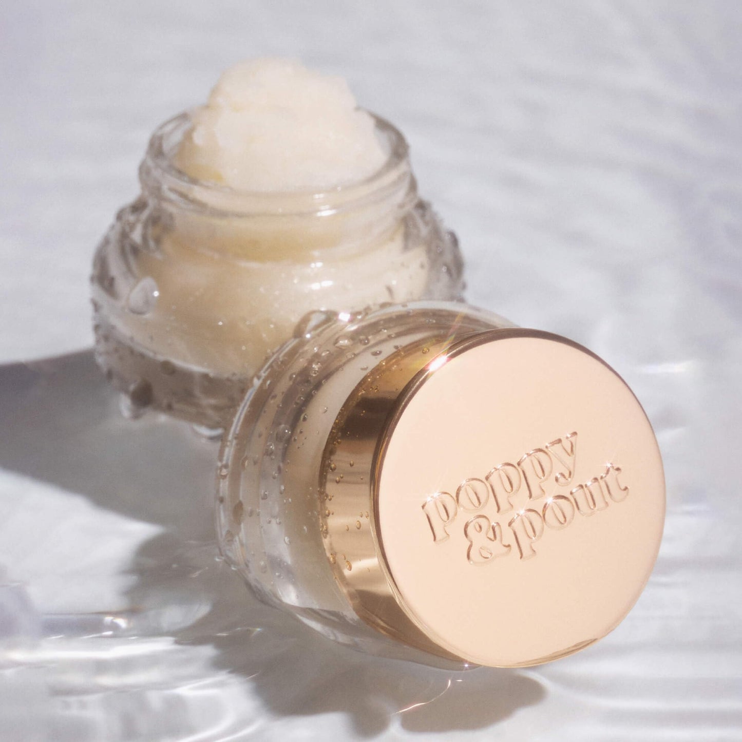 Poppy & Pout Island Coconut Overnight Lip Mask - Natural Lip Care with Shea Butter & Beeswax - Cruelty Free, Recyclable Glass Jar (0.65 oz)