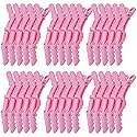 Kipeber 30 Pcs Plastic Alligator Hair Clips, Pink Hair Clips for Styling Sectioning, Professional Hair Styling Clips for Women with Wide Teeth