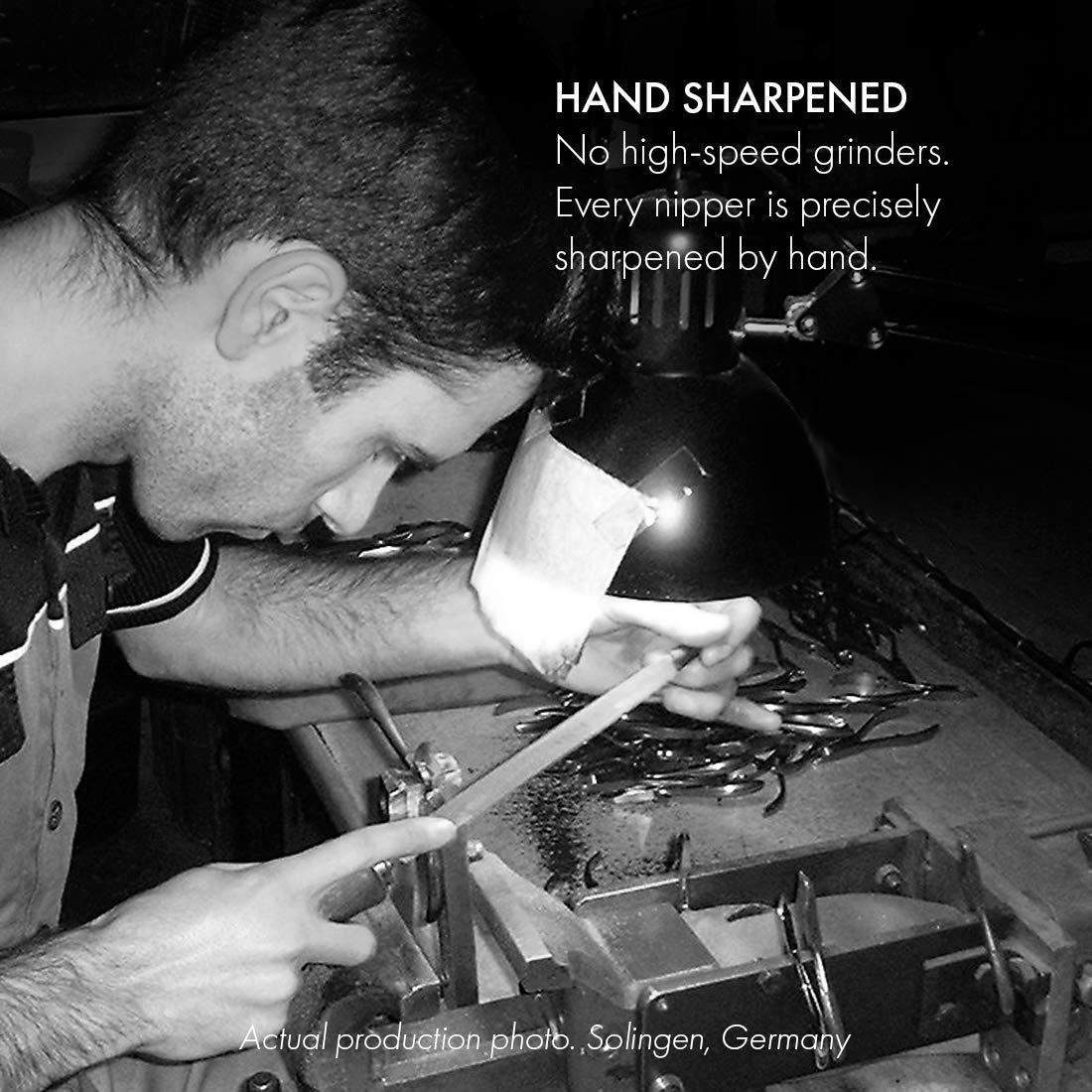 GERMANIKURE Standard Professional Cuticle Trimmer - 1/2 Half Jaw Nipper - Ethically Made in Germany - FINOX Stainless Steel Sharp Cuticle Remover