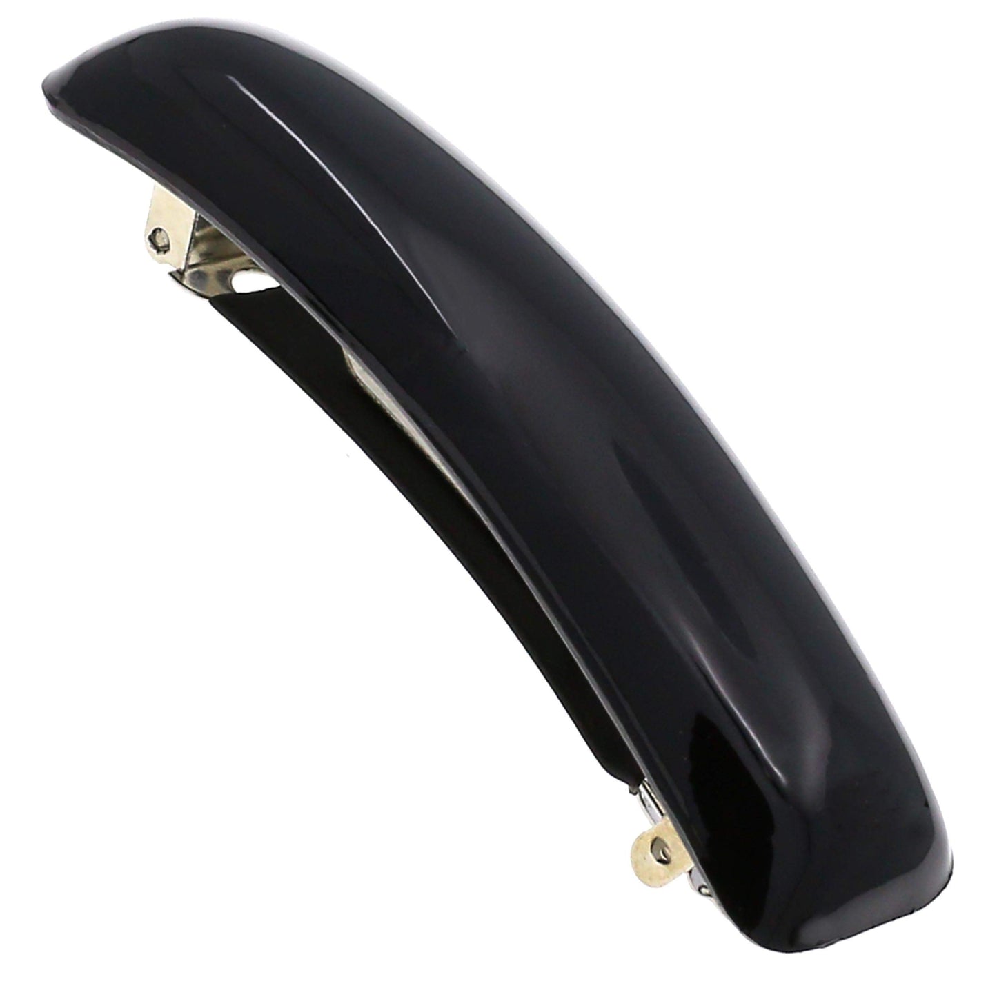 Camila Paris CP3019 French Hair Barrette Clip for Girls, Black, Rubberized Metal Clasp Strong Hold Grip Hair Clips for Women, No Slip Durable