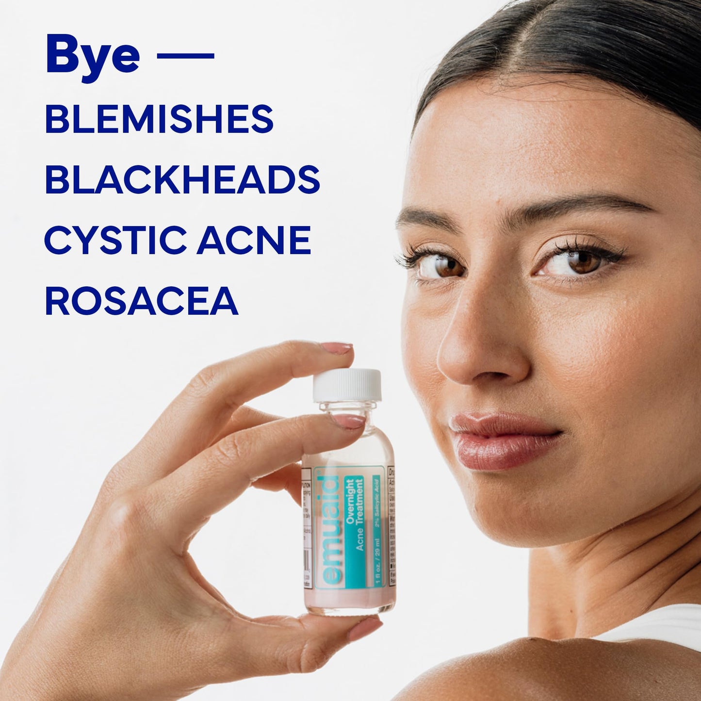 EMUAID Overnight Acne Treatment, Gentle Fast-Acting Solution with Salicylic Acid for Adults and Teens, Clears Stubborn Pimples, Cystic Acne
