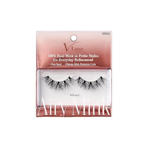 i•ENVY Airy Mink False Eyelashes, 100% Real Mink Fake Eye Lash, Lightweight Superfine Clear Band for Natural Look, Classic Styles, Easy Apply…