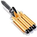 Alure Three Barrel Curling Iron Wand with LCD Temperature Display - 1 Inch Ceramic Tourmaline Triple Barrels, Dual Voltage Crimping Tool, Best Hair