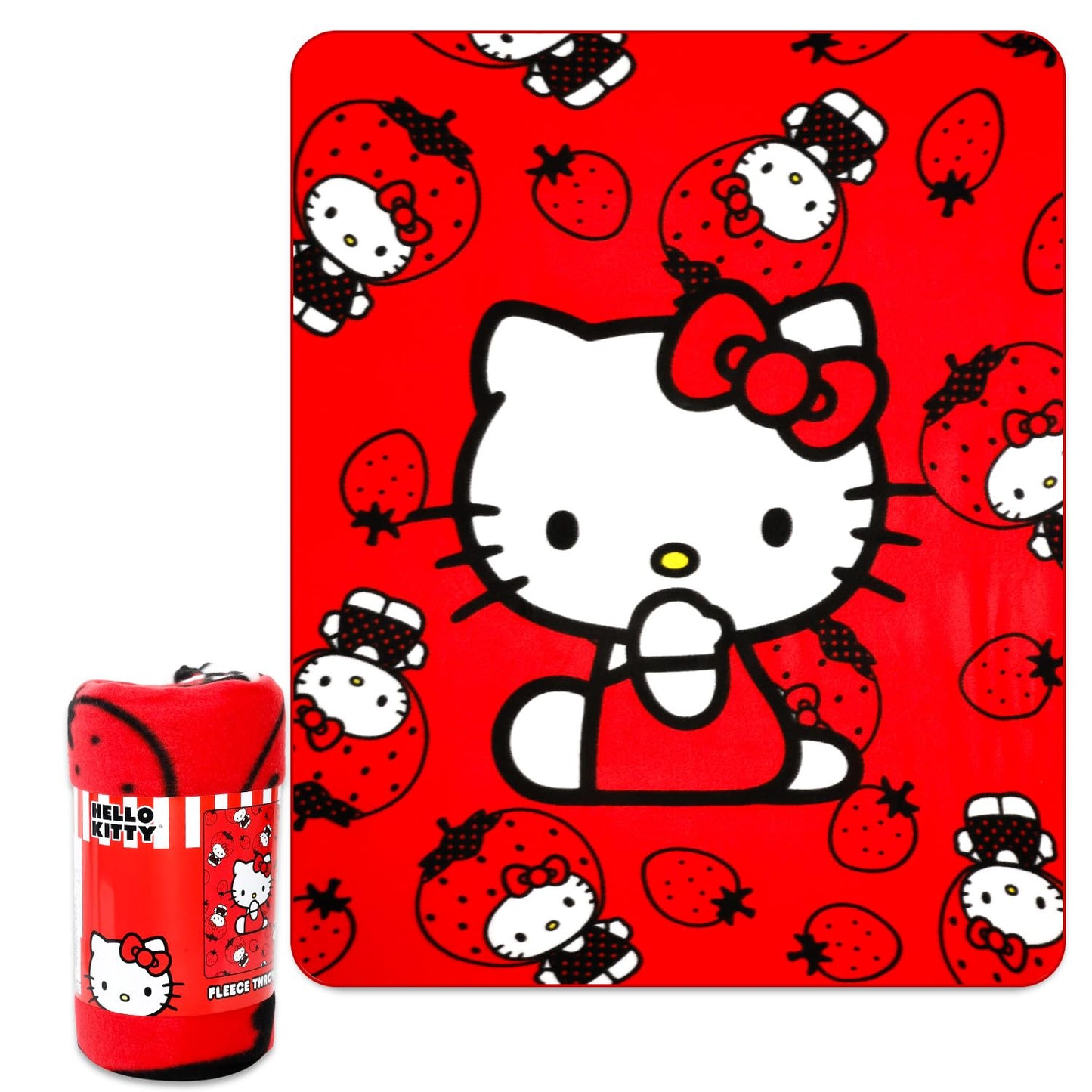 SANRIO Hello Kitty Travel Blanket and Pillow Set for Girls Bundle with Blanket, Pillow, Stickers, More | Hello Kitty Travel Accessories for Kids,…