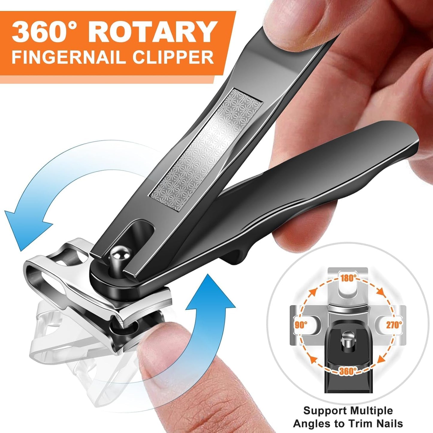 Toenail Clippers for Seniors Thick Toenails, DRMODE Heavy Duty Toe Nail Clippers for Men Thick Ingrown Nails with Wide Opening, Large 360 Degree Beauty and Personal Care DRMODE