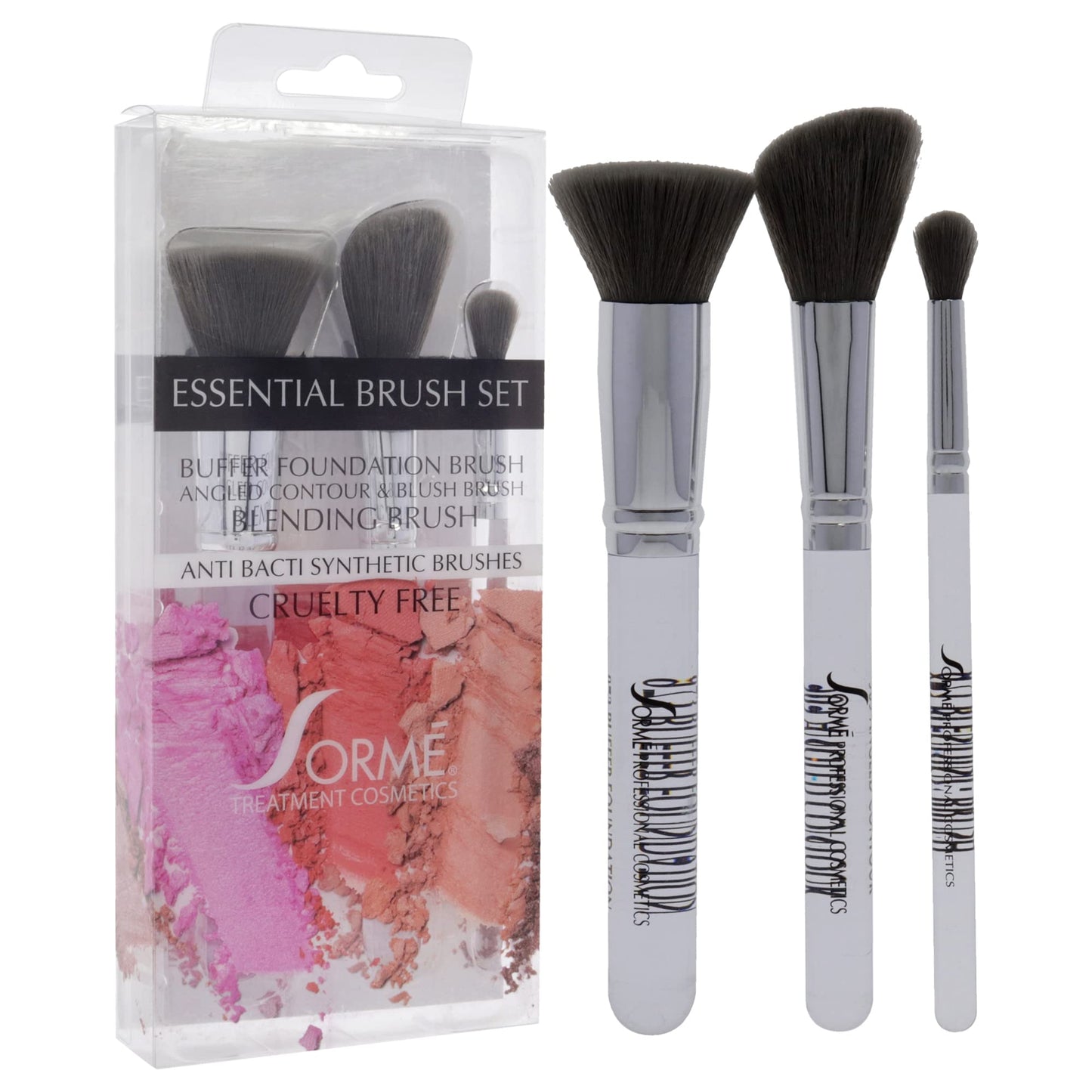 Sorme' Treatment Cosmetics Professional Brush Set C (967,969,971), Soft Fibers, Flawless Blending, Comfortable Grip, Professional Application, Crease