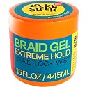 LOCK'N SLEEK Braid Gel (15 oz), Extreme Hold, Flake-Free, High Shine Edge Control - Argan, Camellia, Avocado Oil - For Locks, Braids, Twists, Cornrows