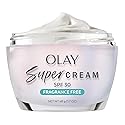 Olay Super Cream with Sunscreen SPF 30, Fragrance Free Lightweight Face Moisturizer with Sun Protection, 5-in-1 Skin Care - Hydrating, Brightening