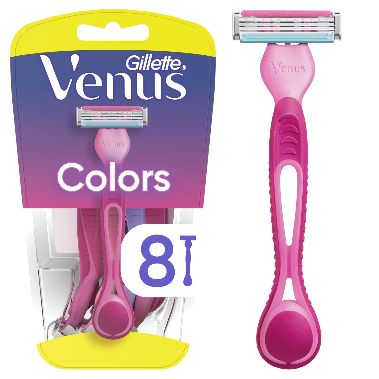 Gillette Venus Simply3 Disposable Razors for Women, 8 Count, Designed for a Close and Comfortable Shave Beauty and Personal Care Gillette Default Title