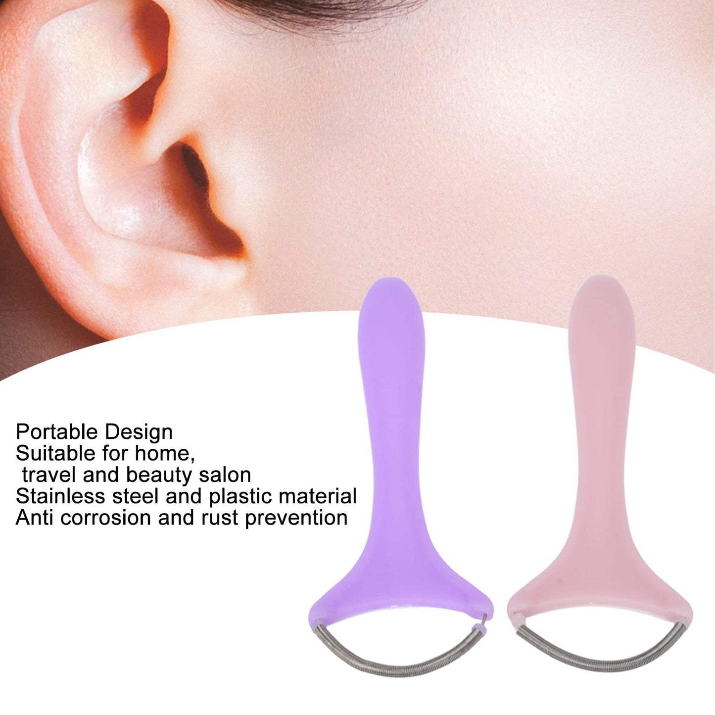 2pcs Spring Hair Remover, Portable Hair Removal Spring Face Hair Roller Threading Epilator Manual Epilator Face Shaver for Women Chin Cheek Mustache Beauty and Personal Care GOTOTOP
