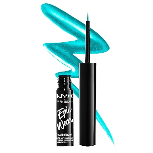 NYX Professional Makeup Epic Wear Metallic Liquid Liner, Long-Lasting Waterproof Eyeliner - Teal Metal