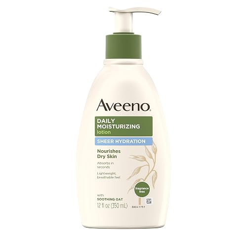 Aveeno Sheer Hydration Daily Moisturizing Lotion For Dry Skin With Soothing Oat, Lightweight, Fast-Absorbing & Fragrance-Free Intense Body
