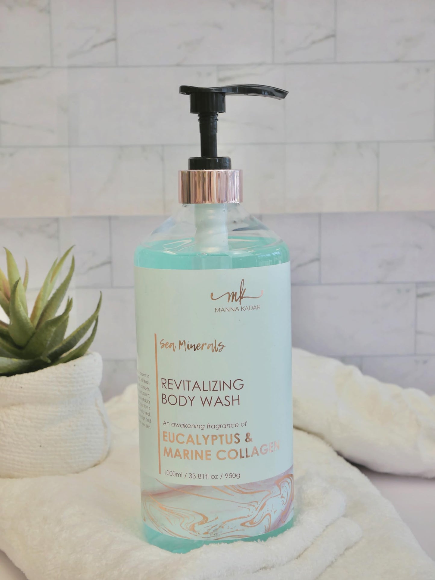 Manna Kadar Beauty Dead Sea Minerals Revitalizing Body Wash, Eucalyptus & Marine Collagen - Clean, Soothe, Revitalizes, Rejuvenates Skin, Shower Gel