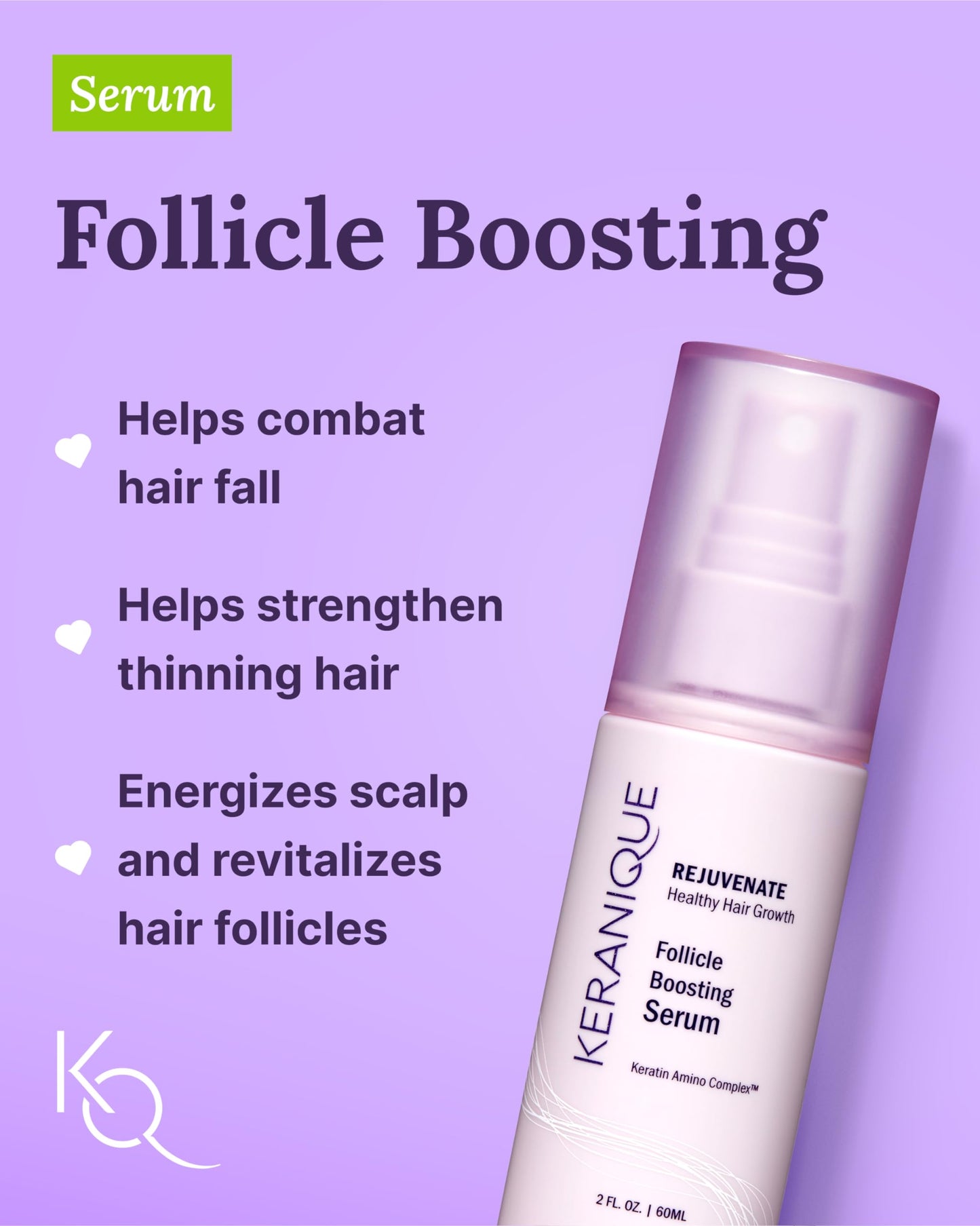 Keranique Damage Control Set for Thinning Hair - Shampoo and Conditioner for Damaged Hair, Follicle Booster Serum, Lift & Repair Spray - Keratin