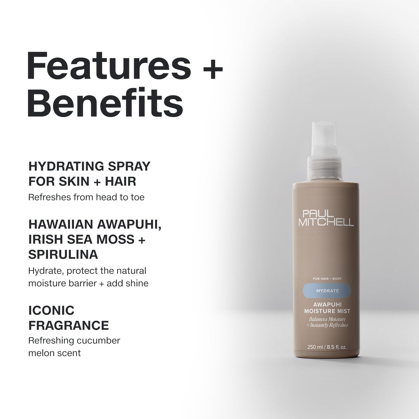 Paul Mitchell Awapuhi Moisture Mist, Hydrating Spray For Hair + Skin 8.5 Fl Oz (Pack of 1)