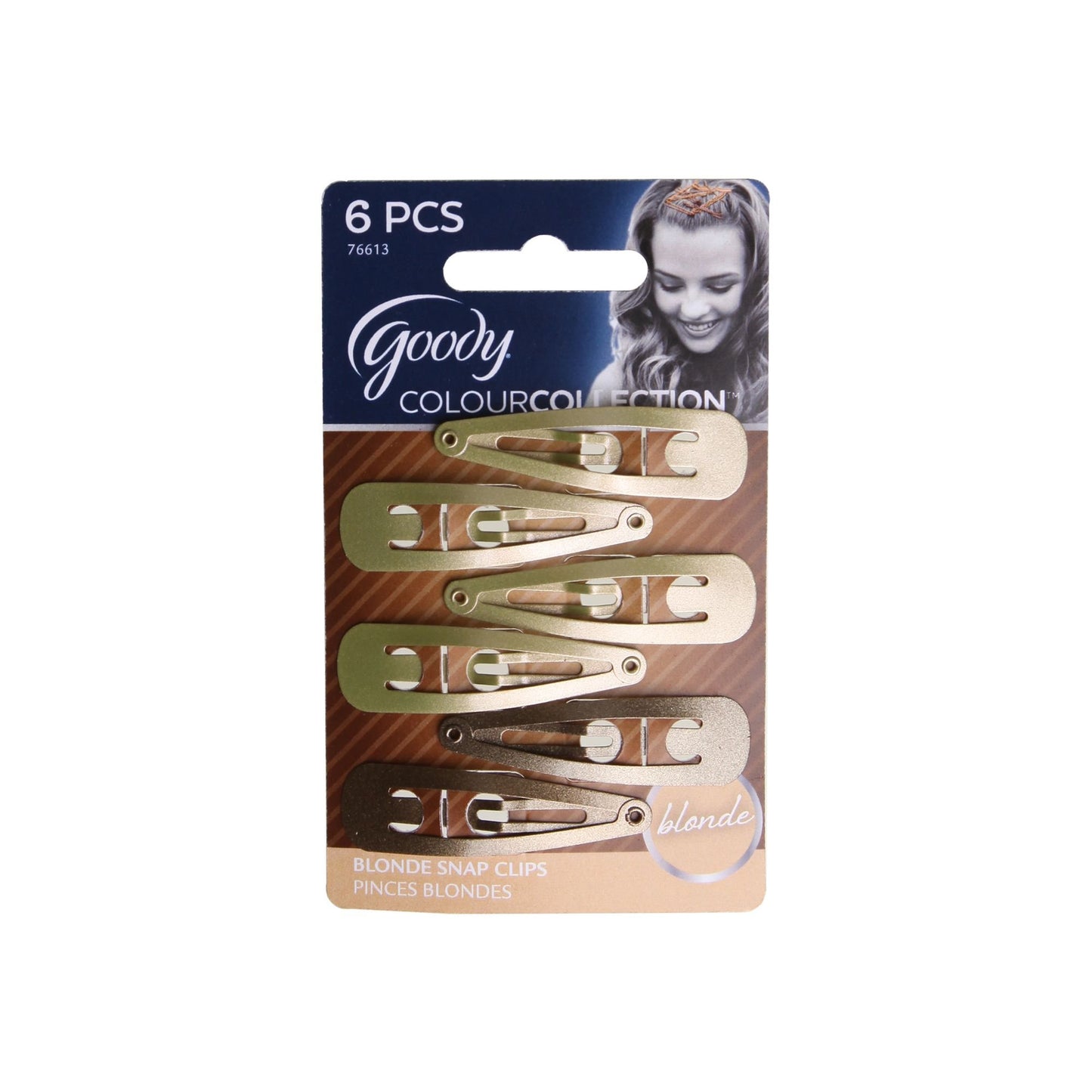 GOODY Hair Clip, Goody Blonde Colour Collection Contour Clips, 6 Count