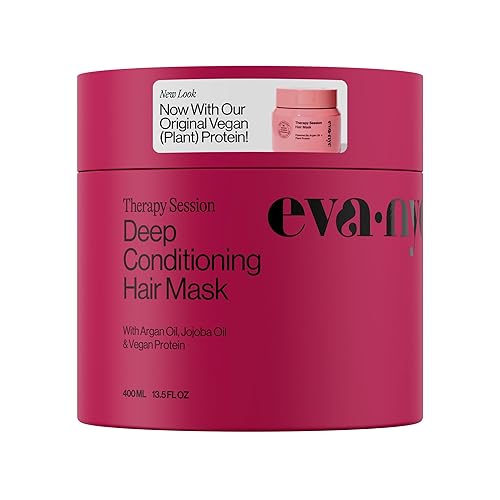 Eva NYC Therapy Session Deep Conditioning Hair Mask with Vegan Protein, Jojoba Oil + Argan Oil - Hydrate, Soften + Repair Hair Strength - Sulfate