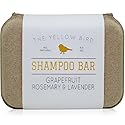 The Yellow Bird Solid Bar Shampoo Soap. Grapefruit, Rosemary, and Lavender. Mild Natural and Organic Ingredients. Sulfate Free. Gentle Scalp + Hair
