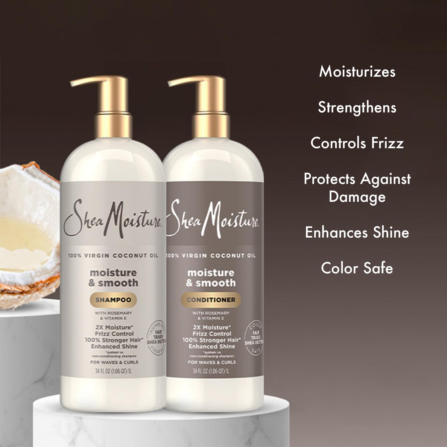 SheaMoisture Shampoo & Conditioner Set, Moisture & Smooth, 34 Oz Ea Beauty and Personal Care Shea Moisture