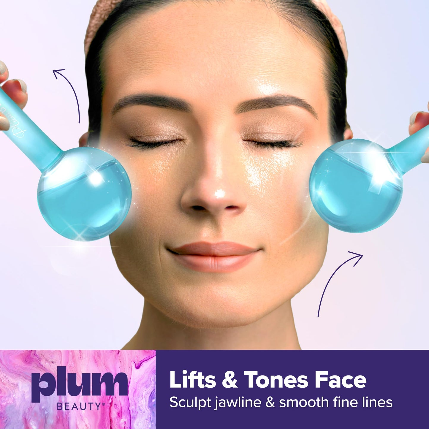 Plum Beauty Facial Cooling Globes, Cool Massage Tools for Reduces Puffiness