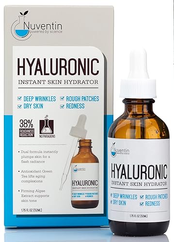 Nuventin Hyaluronic Acid Serum Anti Aging Skin Care Facial Booster For Face - Hydro-Boost Moisturizer Booster W/Vitamin C & Vitamin E For Wrinkles